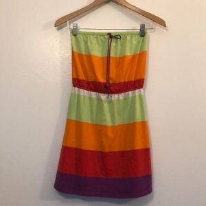 Striped Strappless Dress